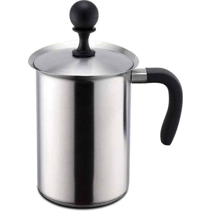 Gravidus Hand-Milchaufschäumer, induktionsgeeignet, 1000 ml, Edelstahl, Kunststoff, silber