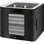 Clatronic DR 3773 Dörrautomat, 450W, 6 Ebenen je 29,5 x 24,5 cm, aus Edelstahl, 360° Luftzirkulation, schwarz