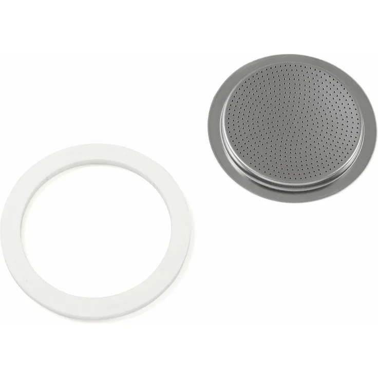 Bialetti 1 Dichtungsring + 1 Filtersieb für Edelstahl Espressokocher 1-2 Tassen Karton