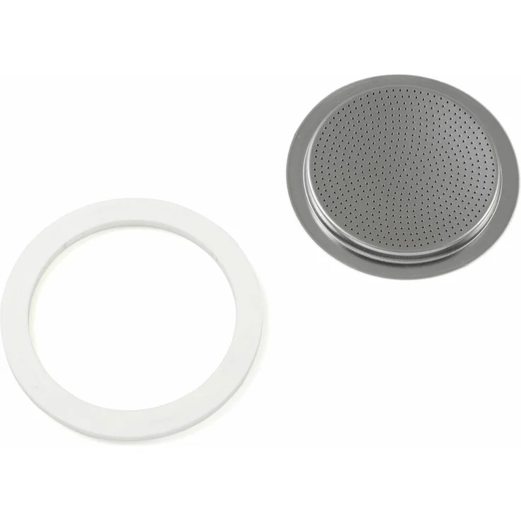 Bialetti 1 Dichtungsring + 1 Filtersieb für Edelstahl Espressokocher 1-2 Tassen Karton – Bild 1