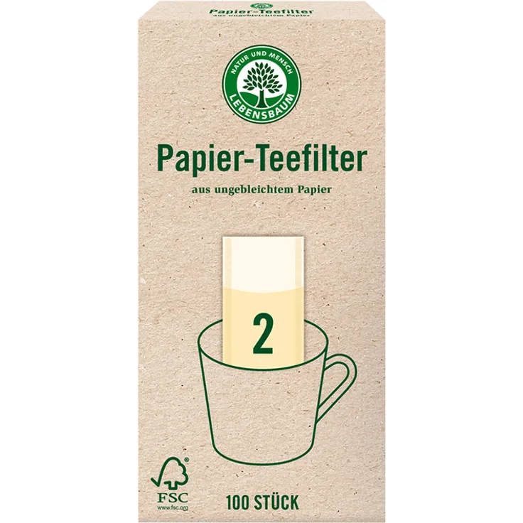 Lebensbaum Papierteefilter Größe 2