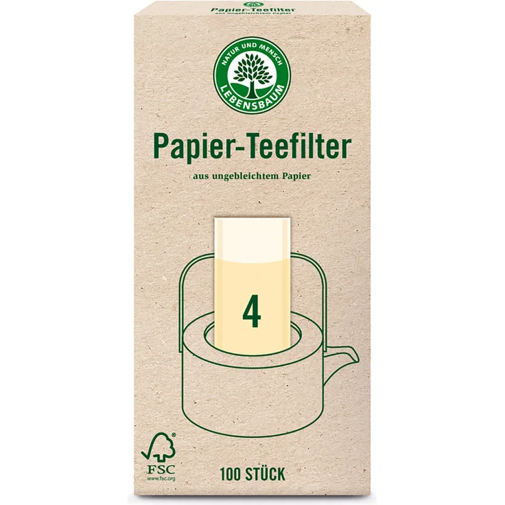 Lebensbaum Papierteefilter Größe 4