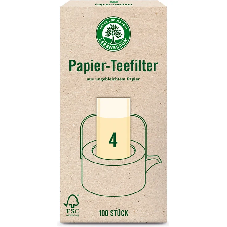 Lebensbaum Papierteefilter Größe 4 – Bild 1