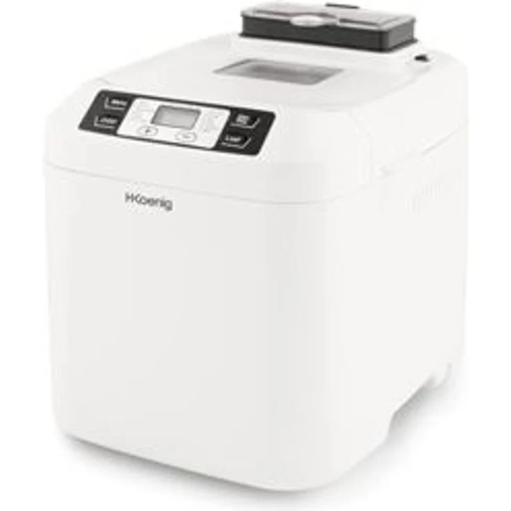 H.Koenig BAKE340 Brotbackautomat, 550 Watt, 12 Programme, LCD-Display, Antihaftbeschichtung, Sichtfenster, Temperaturregulierung, Warmhaltefunktion, weiß – Bild 1