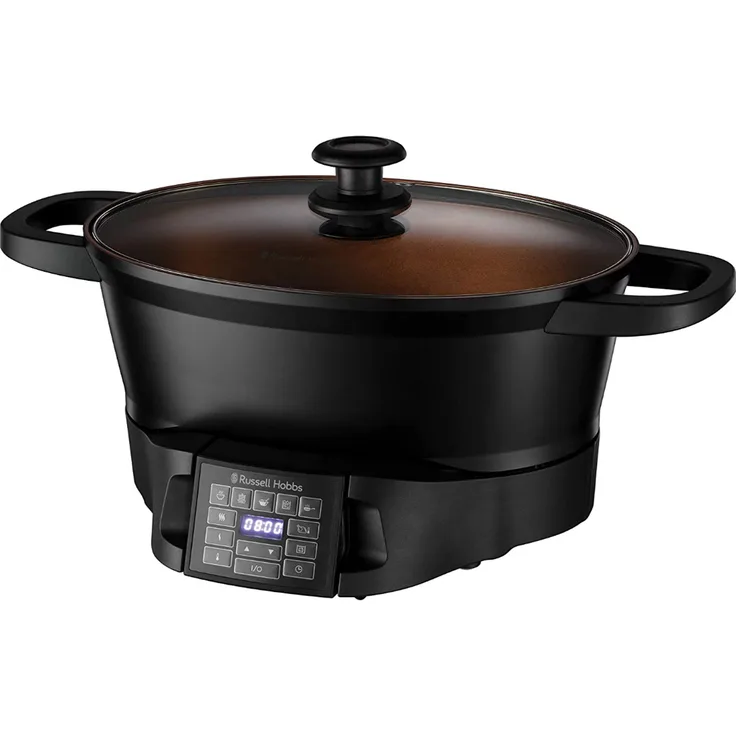 Russell Hobbs 28270-56 Good To Go Multikocher, 750W, 6,5 Liter, Timer, inkl. Dampfgarereinsatz, Warmhaltefunktion, Display, schwarz