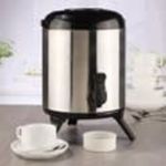 HI 435269 Thermo-Getränkespender 8 L, 23 cm, Edelstahl, inkl. Tasse, Abtropfschale, silber