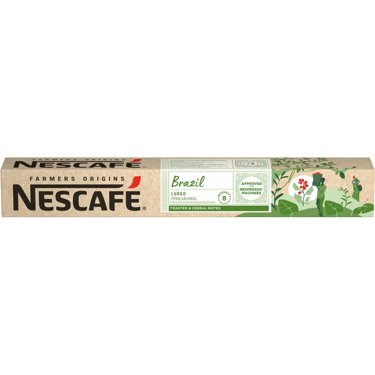 Nescafé Lungo Brazil, Farmers Origins, Nespresso Kaffeekapseln, 10 Stück, 52 g
