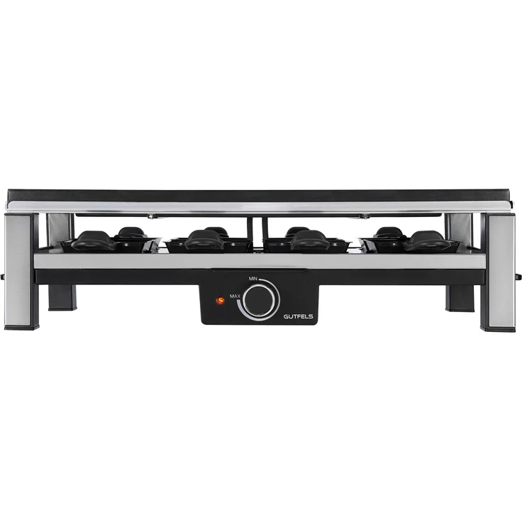 GUTFELS 4020 Raclette-Grill, 2000W, antihaftbeschichtet, für 8 Personen, Edelstahl, schwarz, silber – Bild 2