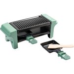 Bestron AGR102 Raclette-Grill, 350W, 2 Personen, antihaftbeschichtet, Kontrollleuchte, inkl. 2 Pfännchen, 2 Spachtel, mint