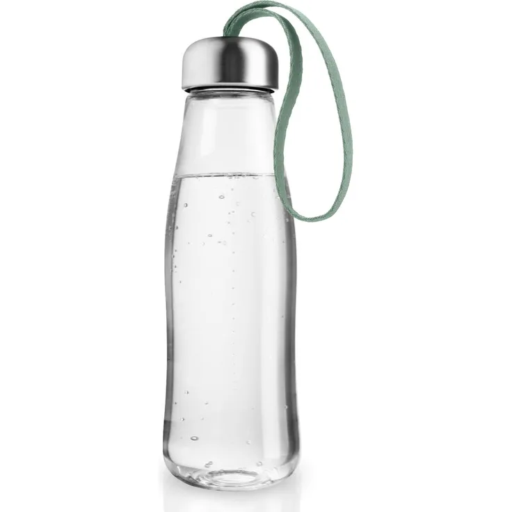 Eva Solo Glastrinkflasche Faded Green, Flasche, Edelstahl, Kunststoff, Nylon, Grün, 500 ml, 575042