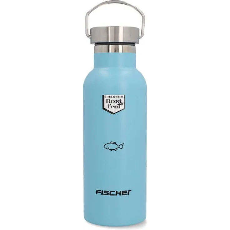 FISCHER Fahrrad-Trinkflasche Boy, Edelstahl, blau – Bild 1
