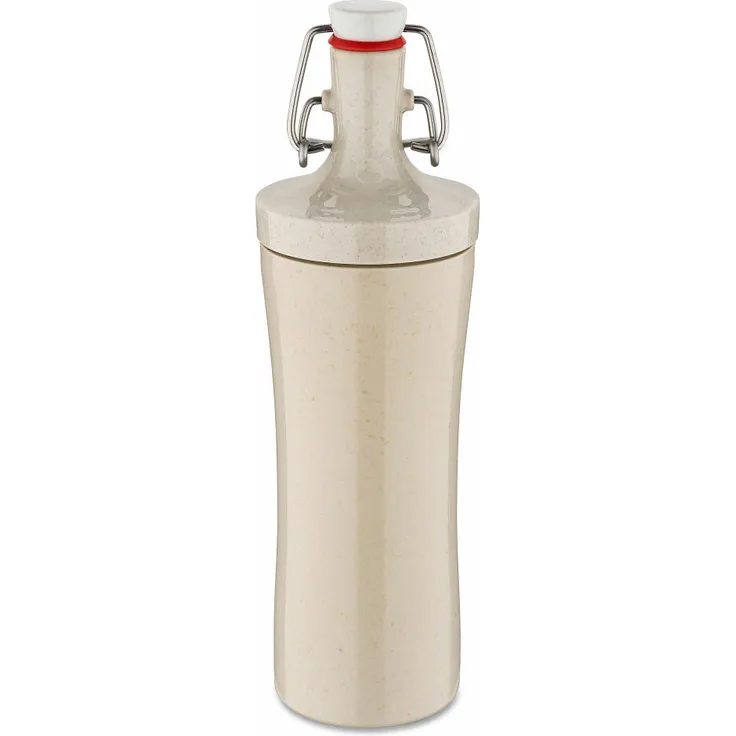 Koziol Trinkflasche Plopp To Go, Wasserflasche, Kunststoff-Holz-Mix, Nature Desert Sand, 425 ml, 7796700