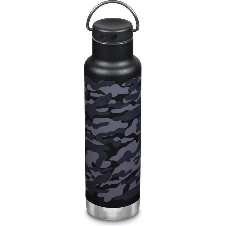 Klean Kanteen Classic Narrow vakuumisoliert Black Camo - 592ml Edelstahlflasche mit Loop Cap