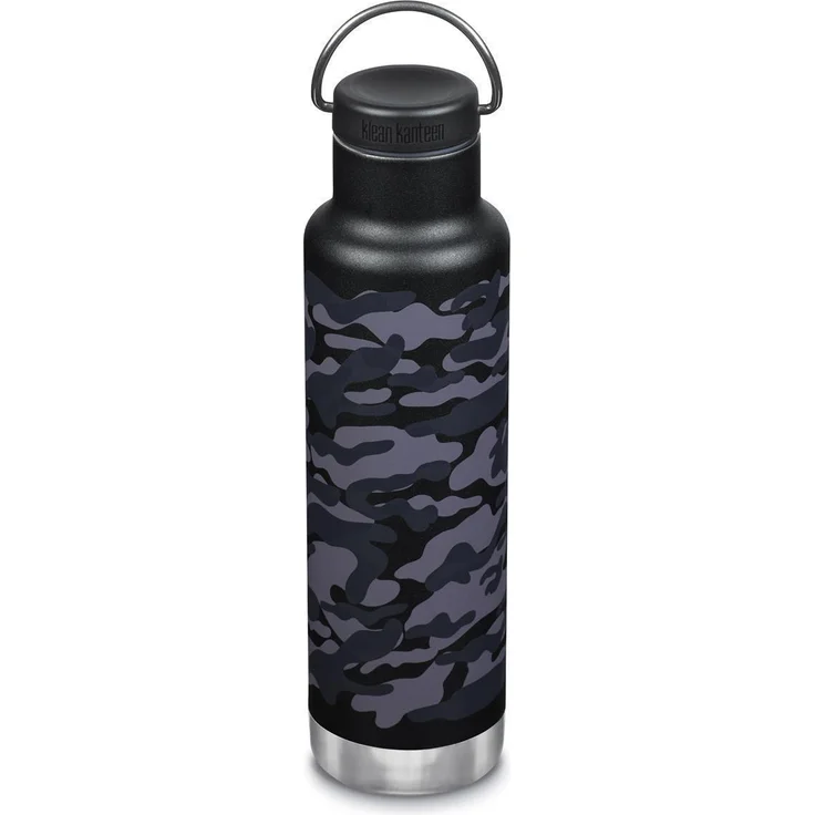 Klean Kanteen Classic Narrow vakuumisoliert Black Camo - 592ml Edelstahlflasche mit Loop Cap