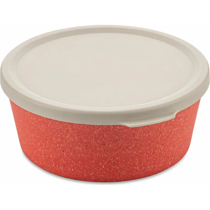 Koziol Schale Connect Bowl Mit Deckel, Schüssel, Kunststoff-Holz-Mix, Nature Coral, 890 ml, 7271704
