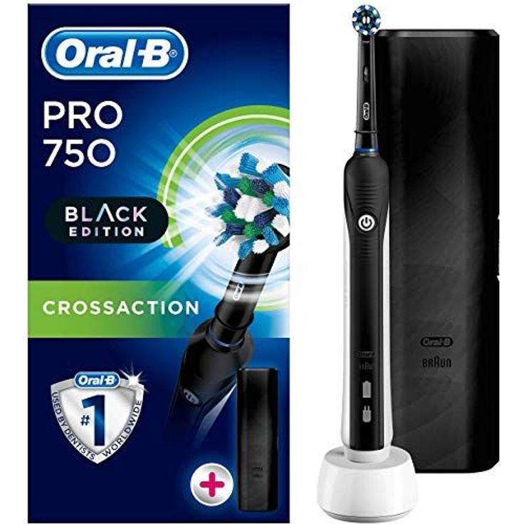 Oral-B Pro 750 black edition elektrische Zahnbürste mit Andruckkontrolle & Reiseetui in schwarz – Bild 3