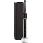 Oral-B Pro 750 black edition elektrische Zahnbürste mit Andruckkontrolle & Reiseetui in schwarz