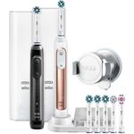 Oral-B Genius 9000 Duopack roségold & black mit Positionserkennung, Andruckkontrolle & Bluetooth, mit 2 Etuis