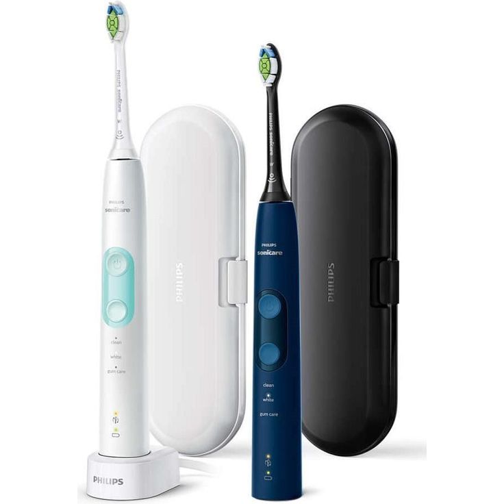 Philips Sonicare ProtectiveClean 5100 HX6851/34 elektrische Zahnbürste, Schalltechnologie, 3 Reinigungsprogramme, dark blue & white