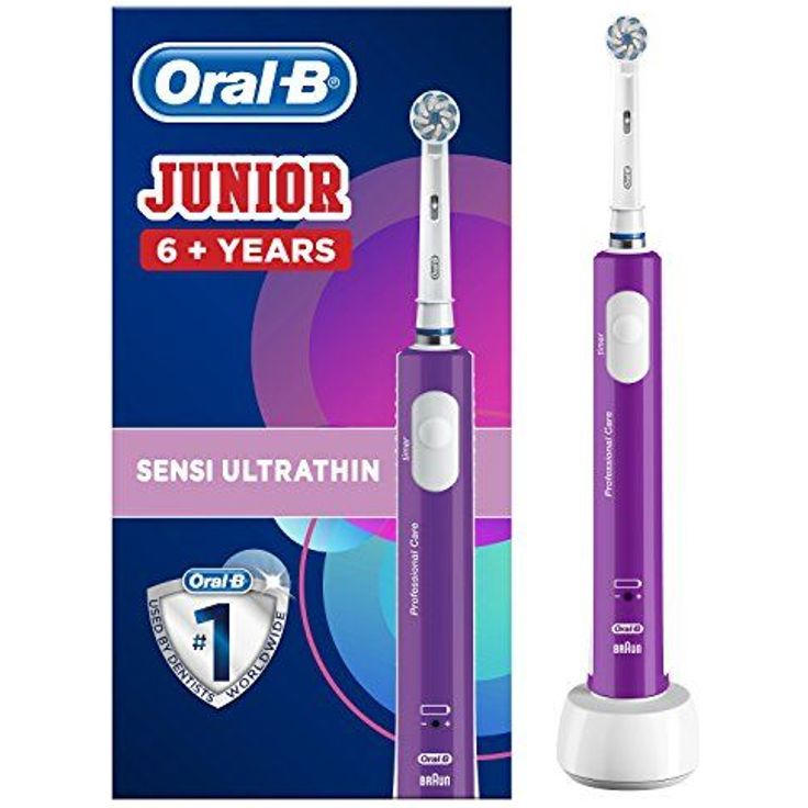 Oral-B Junior, für Kinder ab 6 Jahren, mit Timer und Andruckkontrolle, lila – Bild 2
