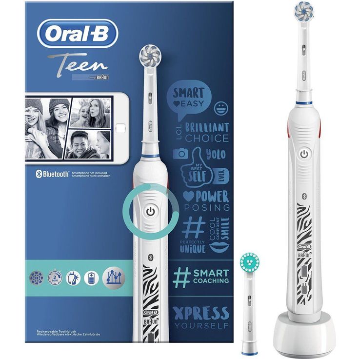 Oral-B Teen, für Teenager ab 12 Jahren, mit visueller Andruckkontrolle, weiß – Bild 2