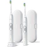 Philips Sonicare ProtectiveClean 6100 HX6877/34 white & 2. Handstück, Schalltechnologie, 3 Reinigungsprogramme, Inkl. Reiseetui