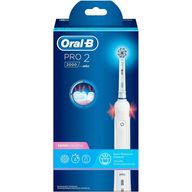 Oral-B Pro 2 2000 white mit Andruckkontrolle, Sensi UltraThin, Timer, für sensible Zähne – Bild 2