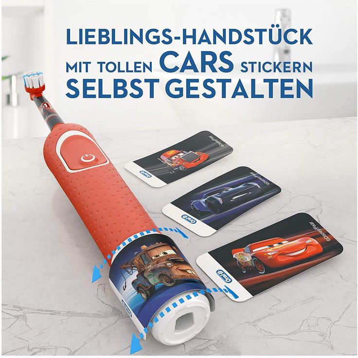 Oral-B Vitality Kids Cars mit Andruckkontrolle, speziell für Kinder, für eine sanfte Zahnreinigung – Bild 2