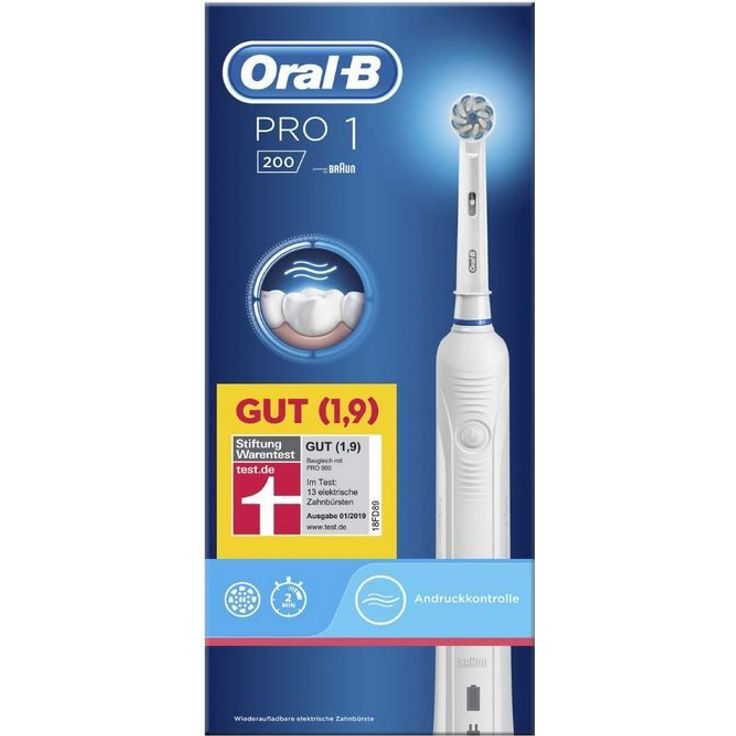 Oral-B Pro 1 200 mit 2-Minuten-Timer & sensitiver Andruckkontrolle, für saubere & gesunde Zähne, weiß – Bild 4