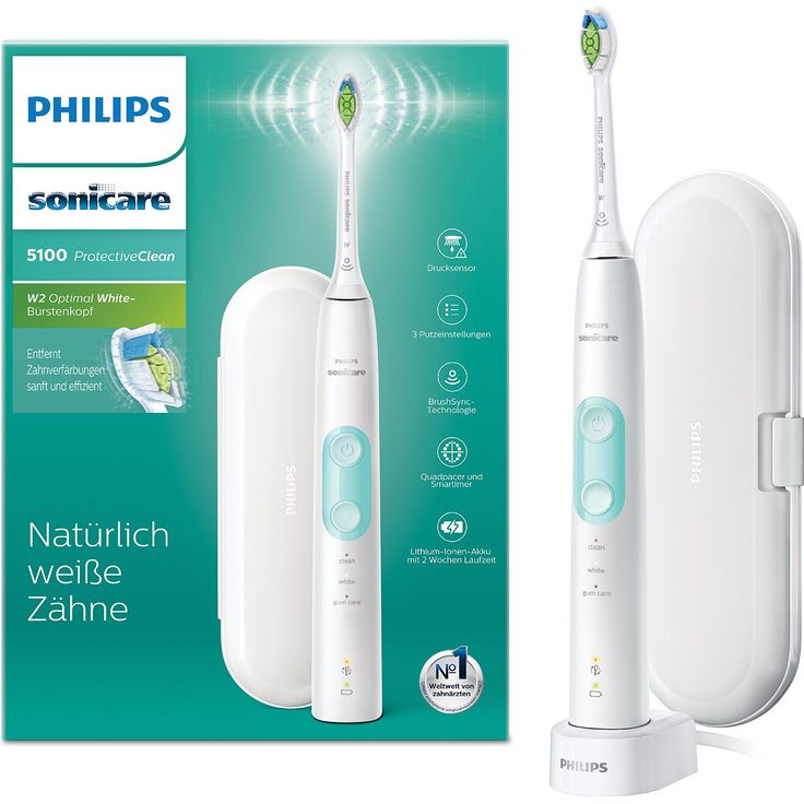 Philips Sonicare ProtectiveClean 5100 HX6857/28 white, Schalltechnologie, 3 Reinigungsprogramme, Inkl. Reiseetui – Bild 1