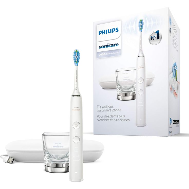 Philips Sonicare DiamondClean 9000 HX9911/27, Schallzahnbürste mit 4 Reinigungsprogrammen, Timer, weiß