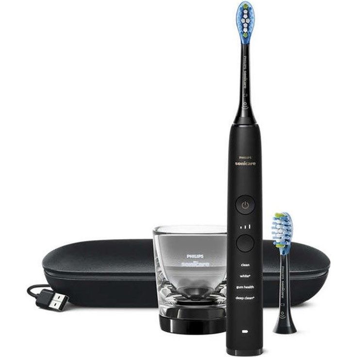 Philips Sonicare DiamondClean 9000 Premium HX9913/18, Schalltechnologie & Bluetooth, mit 4 Reinigungsprogrammen und 3 Intensitätsstufen, schwarz