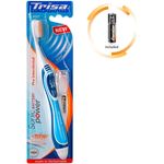 TRISA Sonic Power Pro Interdental Soft, Elektrische Handzahnbürste für die besonders effiziente Zahnpflege mit Schall, Batterie inbegriffen, blau-schwarz. Markenqualität hergestellt in der Schweiz.