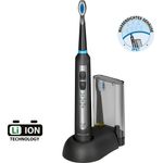 ProfiCare elektrische Akku-Schallzahnbürste PC-EZS 3056, Schall-Funktion (30.000 Vibrationen pro Minute), Abgerundete Tynex DuPont - Qualitätsfasern, Schwarz-Matt