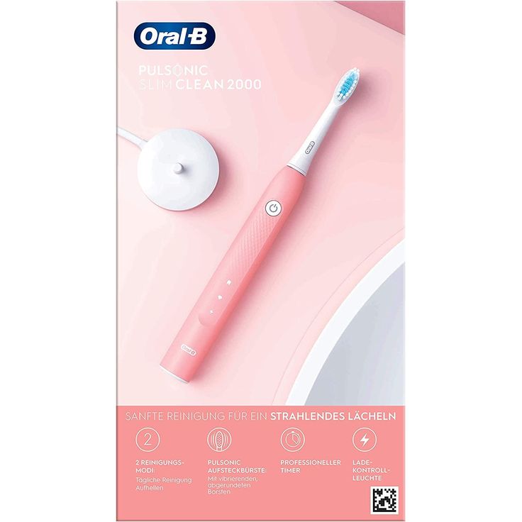 Oral-B Pulsonic Slim Clean 2000 pink, Schallzahnbürste für sanfte Reinigung und ein strahlendes Lächeln, 2 Putzprogramme, Timer – Bild 4