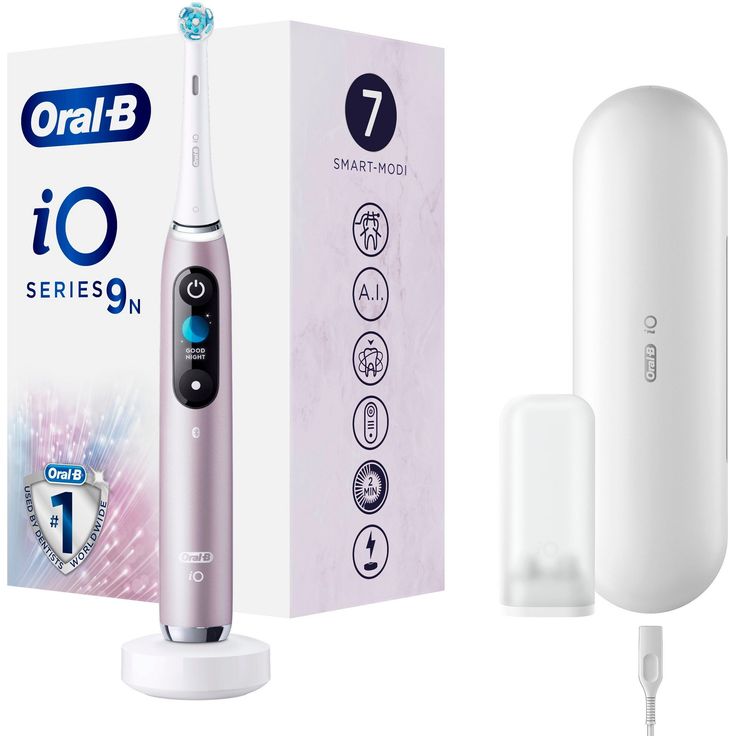 Oral-B iO Series 9N, rose quartz, mit intelligenter Andruckkontrolle & Farbdisplay, inkl. 1 Aufsteckbürste, USB-Reiseetui & Mini-Aufbewahrungsbox – Bild 3