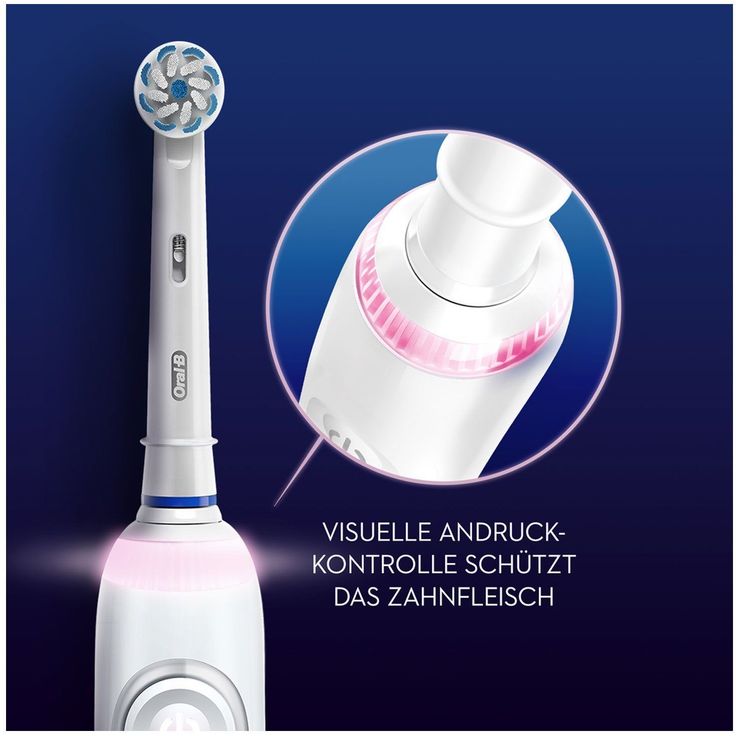 Oral-B Smart Sensitive, speziell für empfindliche Zähne, mit Sensitiv-Programm und visueller Andruckkontrolle, weiß – Bild 2