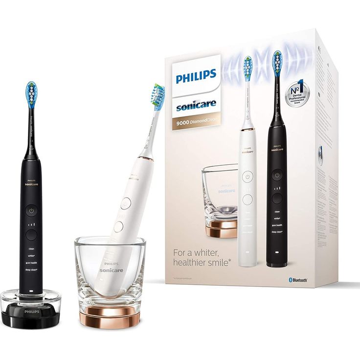 Philips Sonicare DiamondClean 9000 Premium HX9914/57 Schallzahnbürste, Doppelpack inkl. Ladeglas – Bild 2