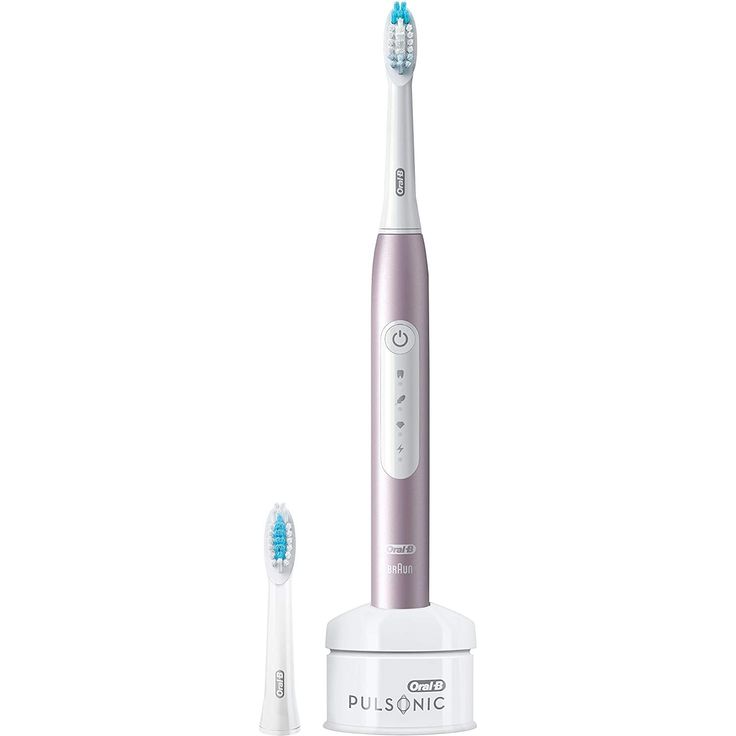 Oral-B Pulsonic Slim Luxe 4100, 2020 Edition, Schallzahnbürste für gesünderes Zahnfleisch, mit Sensitiv-Programm, 2 Aufsteckbürsten, roségold
