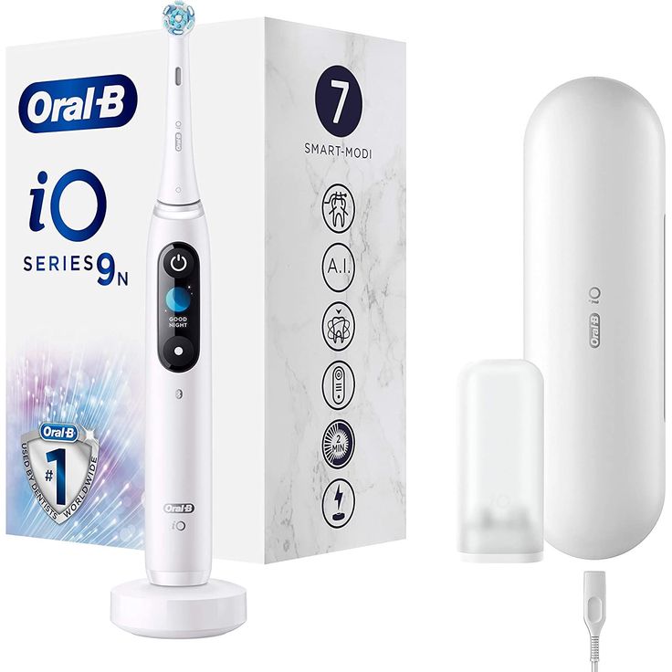 Oral-B iO Series 9N, alabaster white, mit intelligenter Andruckkontrolle & Farbdisplay, inkl. 1 Aufsteckbürste, USB-Reiseetui & Mini-Aufbewahrungsbox – Bild 3