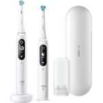 Oral-B iO Series 7N Duo, alabaster white, mit intelligenter Andruckkontrolle & LED-Display, inkl. 1 Aufsteckbürste, Premium Reiseetui & Mini-Aufbewahrungsbox