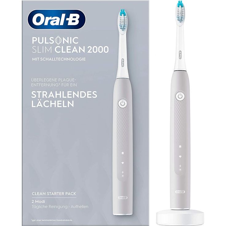 Oral-B Pulsonic Slim Clean 2000 grey, Schallzahnbürste für sanfte Reinigung und ein strahlendes Lächeln, 2 Putzprogramme, Timer – Bild 2