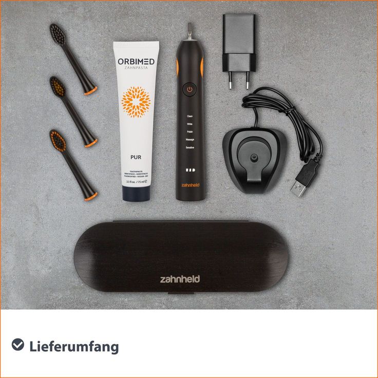 Zahnheld GERO Doppelpack in weiß & schwarz, 2x Schallzahnbürste GERO + 2x PALADIN Lite Reiseetui + 2x Orbimed Pur - Weiß & Schwarz – Bild 8