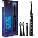 Fairywill Schallzahnbürste 507 Schwarz, 5 verschiedene Putzprogramme 4 Aufsteckbürsten, 2 Minuten Timer