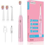 Fairywill Schallzahnbürste 507 Rosa, 5 verschiedene Putzprogramme 4 Aufsteckbürsten, 2 Minuten Timer