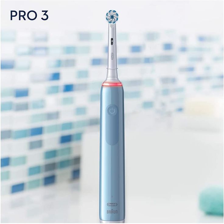 Oral-B Pro 3 3000 Sensitive Clean hellblau-weiß visuelle Andruckkontrolle 3 Reinigungsprogramme + Timer – Bild 5