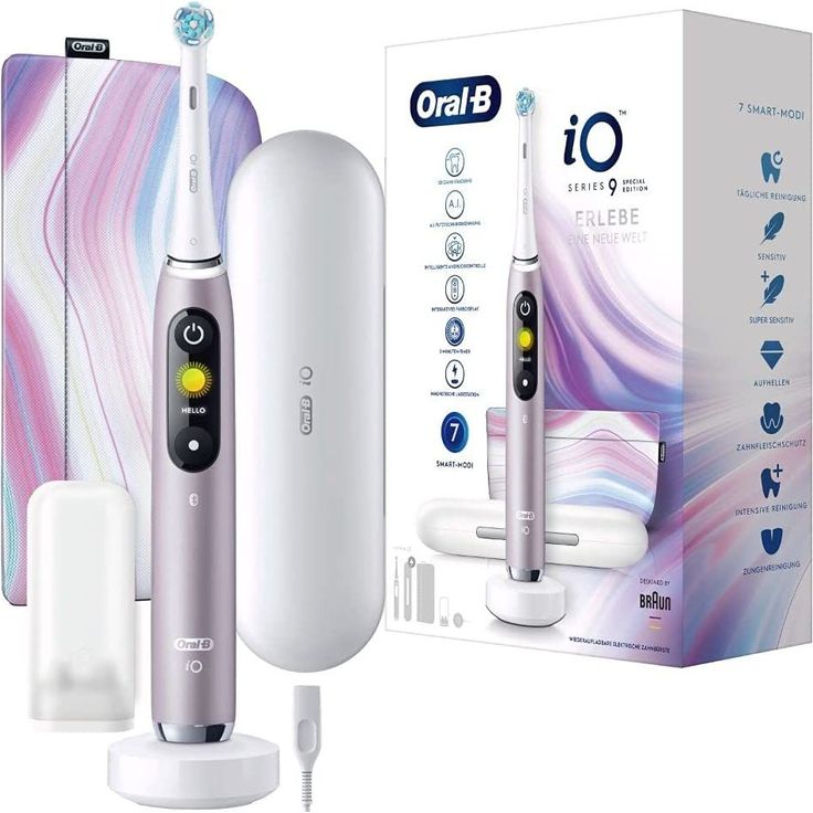 Oral-B iO Series 9 Special Edition, rose quartz, mit intelligenter Andruckkontrolle & Farbdisplay, inkl. 1 Aufsteck-Bürste, Mini-Aufbewahrungsbox & Aufbewahrungstasche – Bild 4