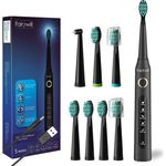 Fairywill Schallzahnbürste 507 Schwarz, 5 verschiedene Putzprogramme 7 Aufsteckbürsten, 2 Minuten Timer