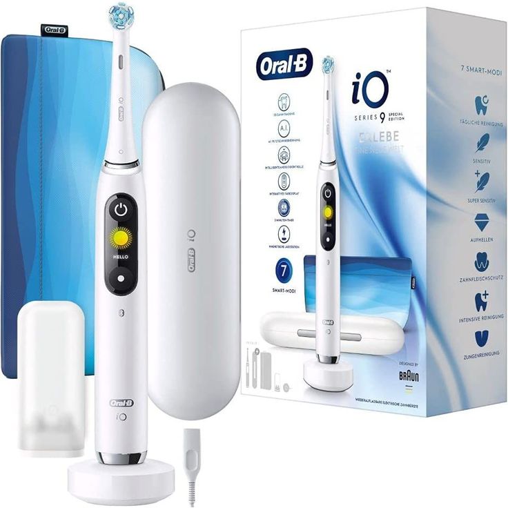 Oral-B iO Series 9N Special Edition, alabaster white, mit intelligenter Andruckkontrolle & Farbdisplay, inkl. 1 Aufsteck-Bürste, Mini-Aufbewahrungsbox & Aufbewahrungstasche – Bild 4