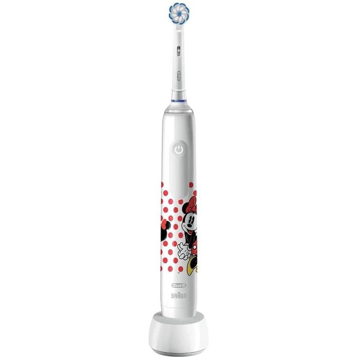 Oral-B Junior Minnie Mouse elektrische Zahnbürste mit visueller Andruckkontrolle & integriertem Timer, für Kinder ab 6 Jahren, weiß – Bild 4